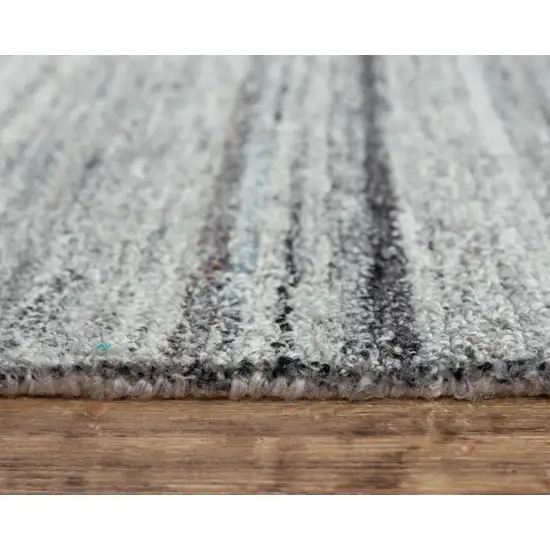 Gray Dark Gray And Ivory Striped Hand Tufted Area Rug Photo 5