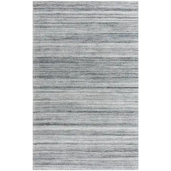 Gray Dark Gray And Ivory Striped Hand Tufted Area Rug Photo 3