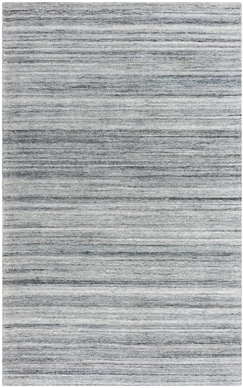 Gray Dark Gray And Ivory Striped Hand Tufted Area Rug Photo 3