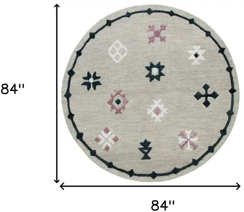Gray Decorative Charm Area Rug Photo 7