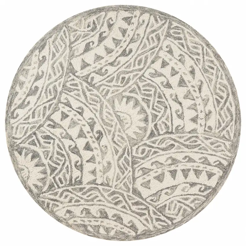 Gray Decorative Waves Area Rug Photo 10