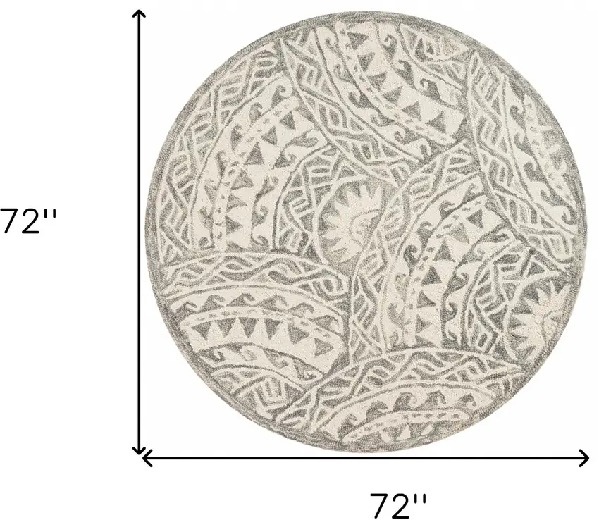 Gray Decorative Waves Area Rug Photo 11