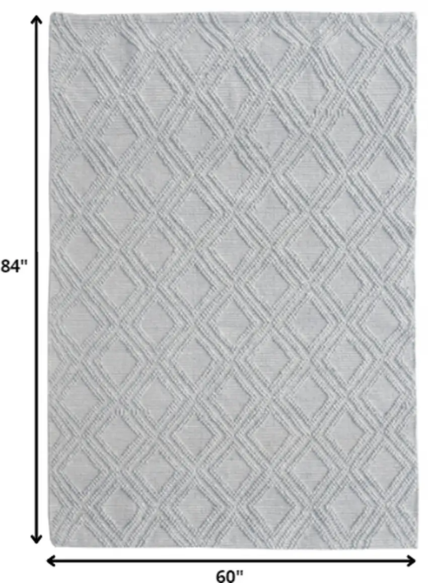 Gray Diamond Lattice Modern Area Rug Photo 5