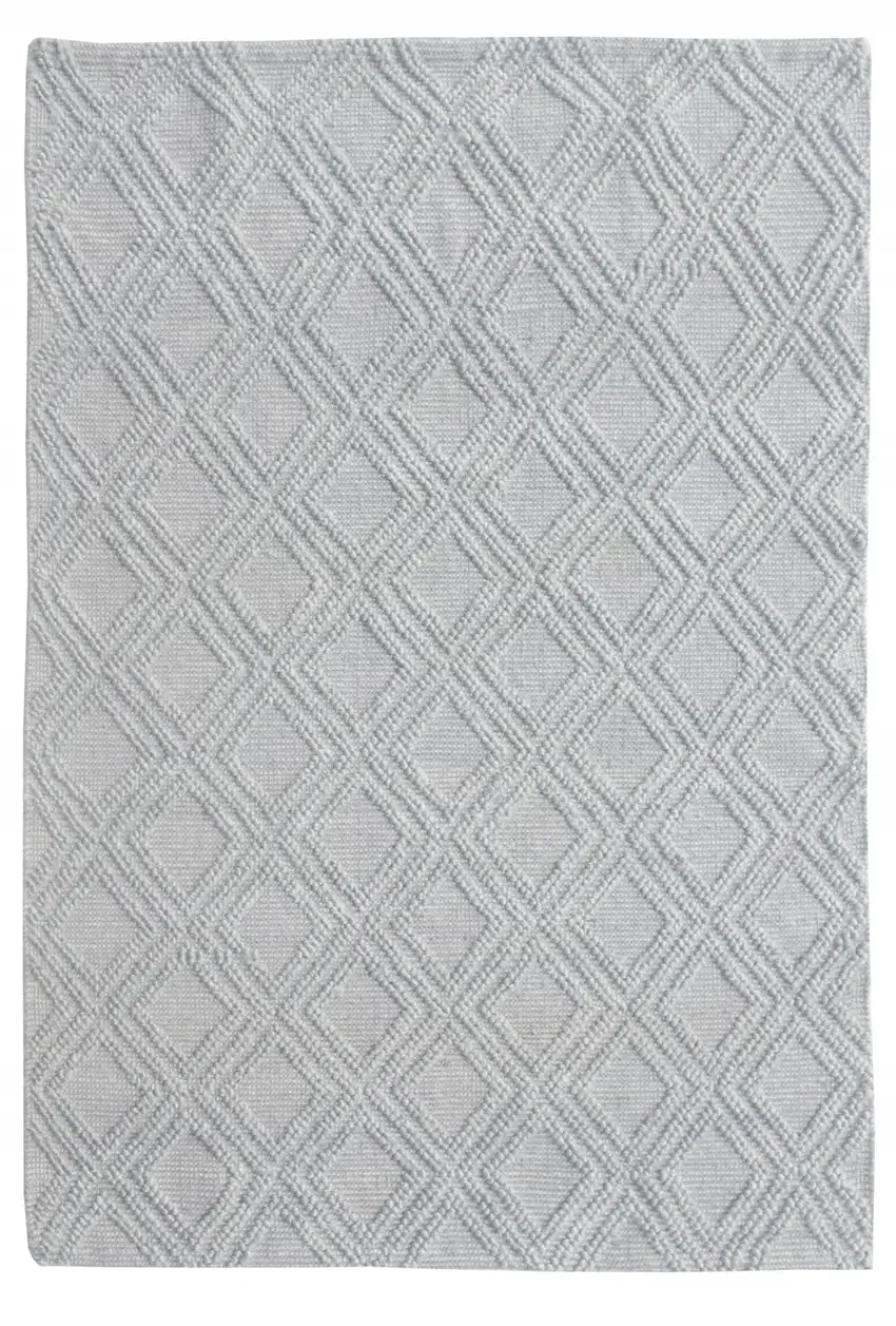 Gray Diamond Lattice Modern Area Rug Photo 1
