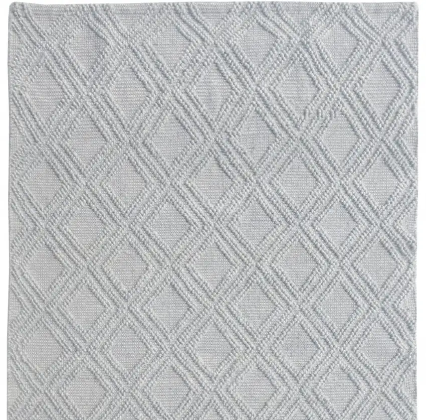 Gray Geometric Handmade Area Rug Photo 5