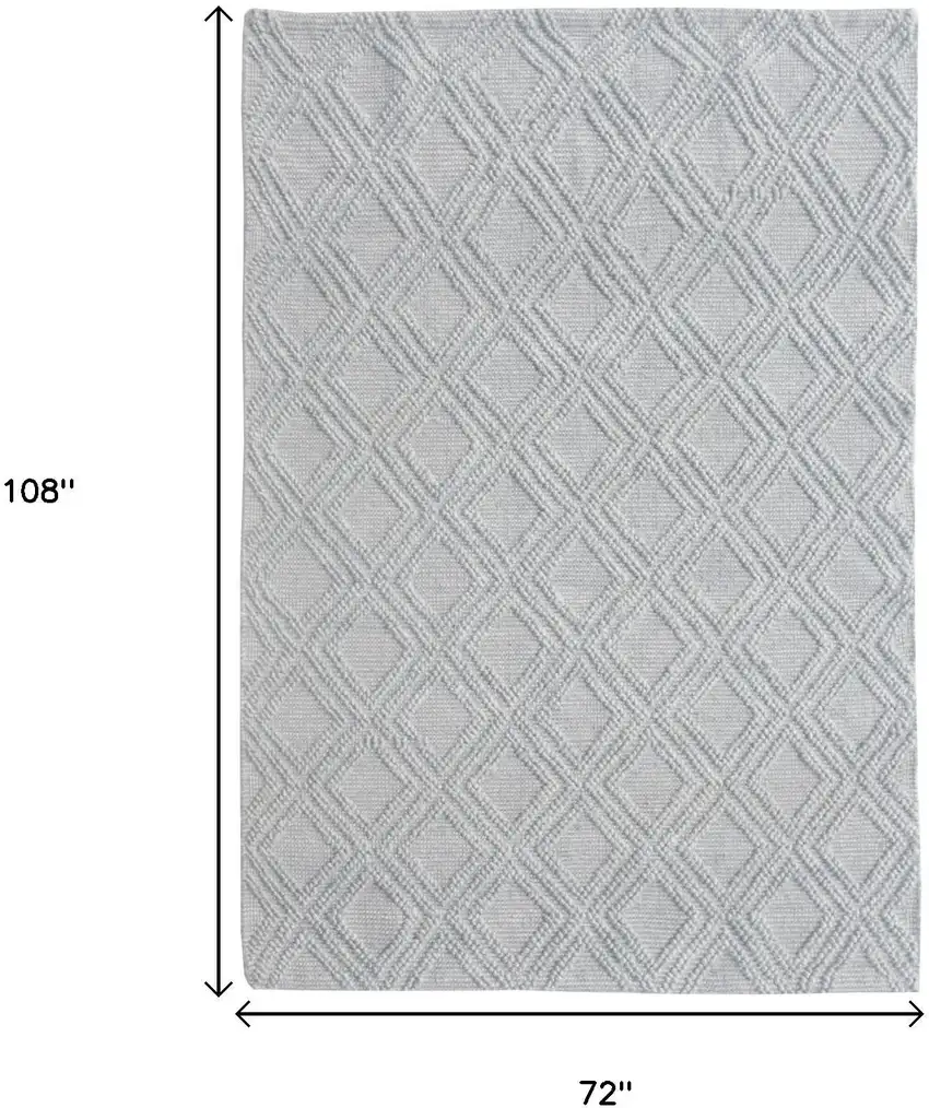 Gray Geometric Handmade Area Rug Photo 6