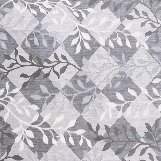 Gray Diamond And Vines Area Rug Photo 4