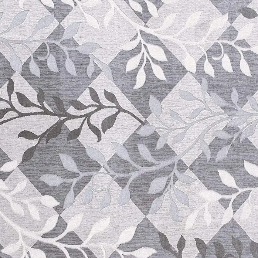 Gray Diamond And Vines Area Rug Photo 3