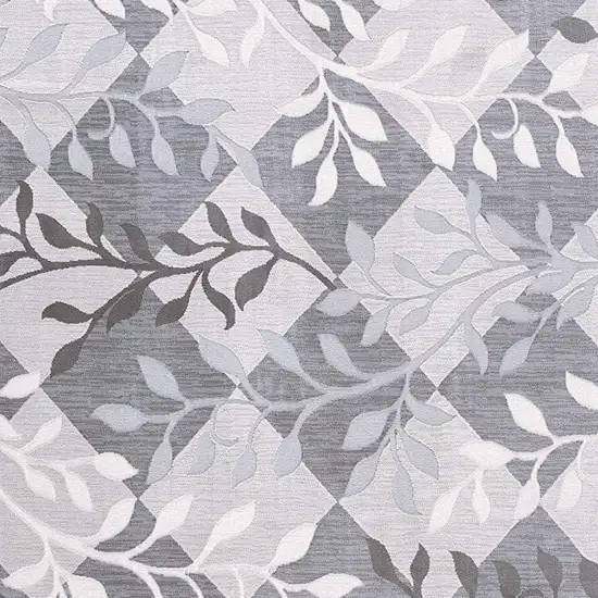 Gray Diamond And Vines Area Rug Photo 3