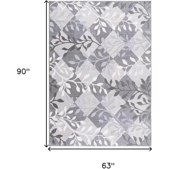 Gray Diamond And Vines Area Rug Photo 9