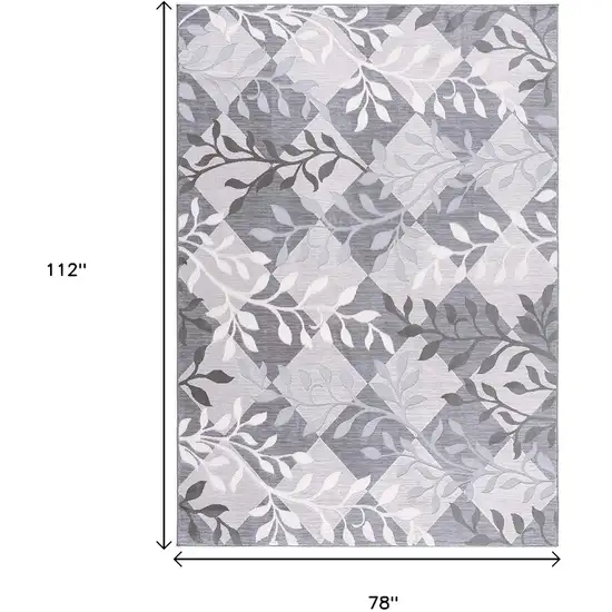 Gray Diamond And Vines Area Rug Photo 3