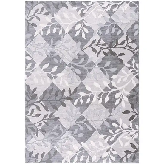 Gray Diamond And Vines Area Rug Photo 4