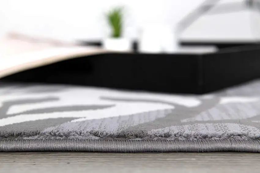 Gray Diamond and Vines Area Rug Photo 7