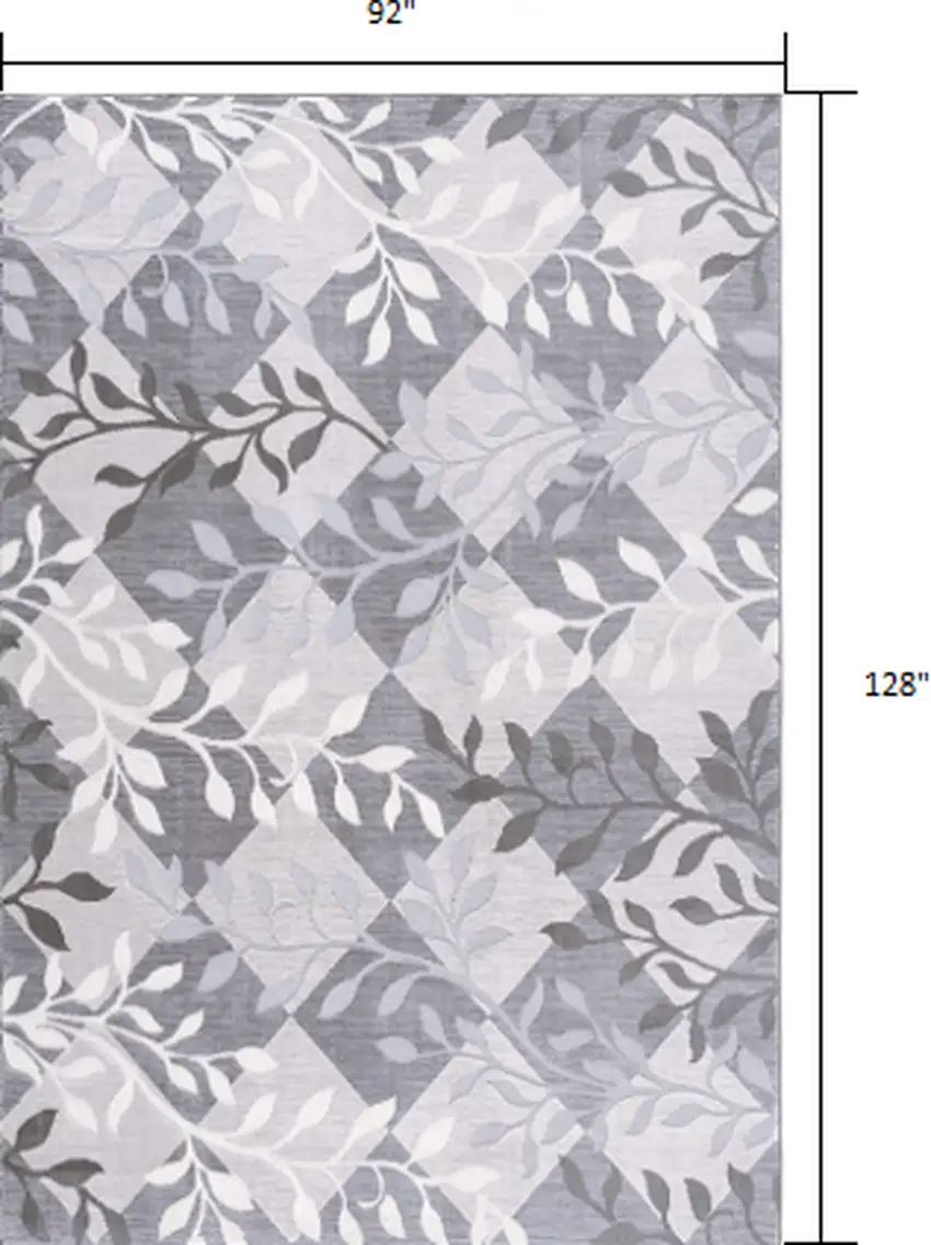Gray Diamond and Vines Area Rug Photo 8