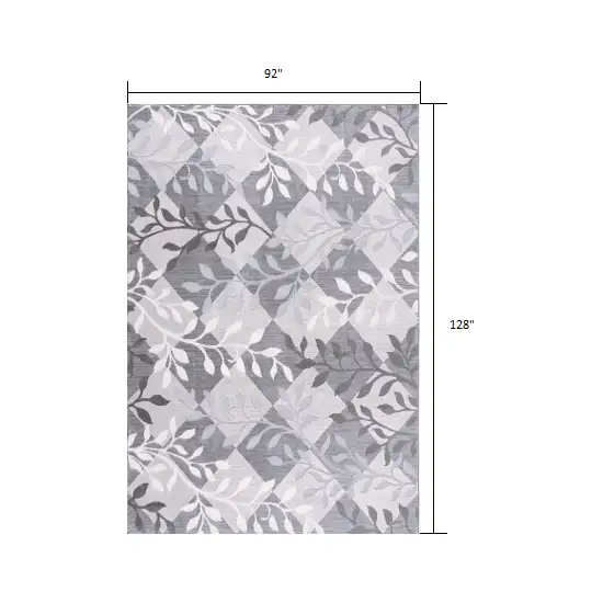Gray Diamond and Vines Area Rug Photo 8