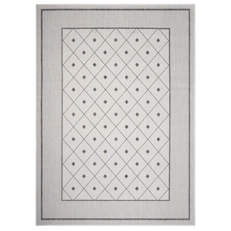 Gray Diamonds Indoor Outdoor Area Rug Photo 1