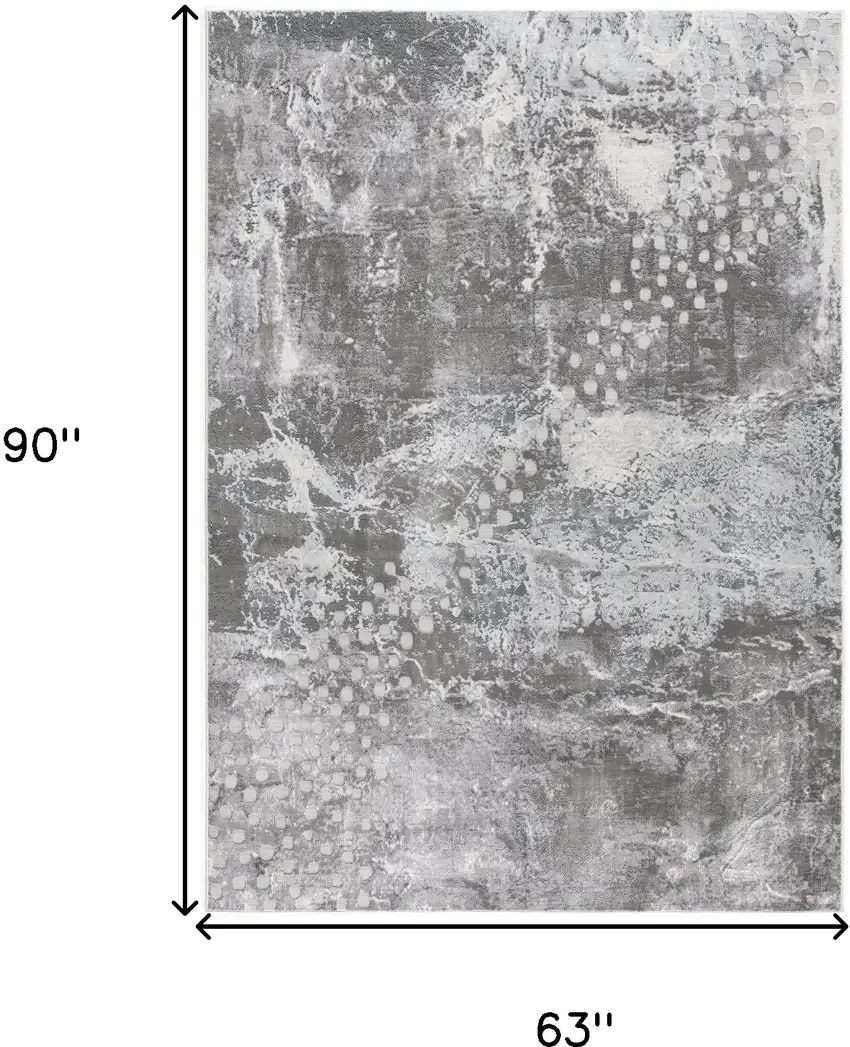 Gray Distressed Abstract Area Rug Photo 7