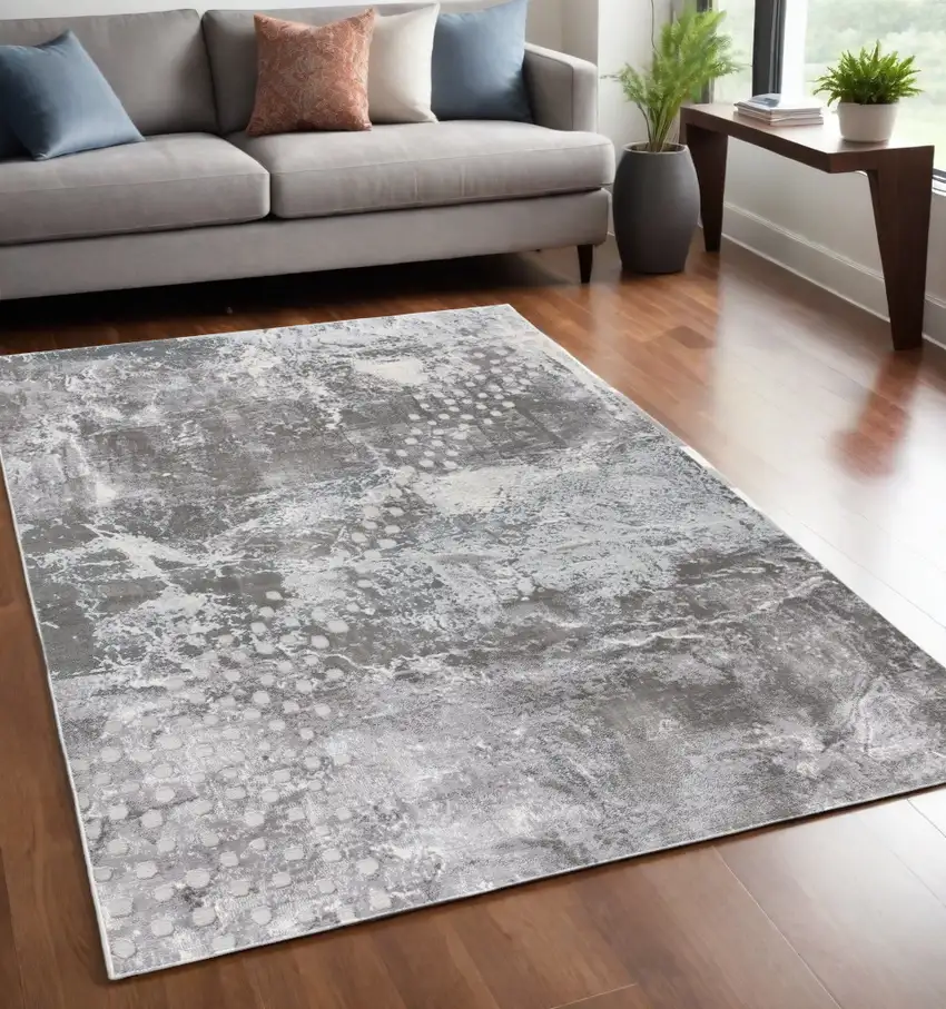 Blue Abstract Power Loom Area Rug Photo 1