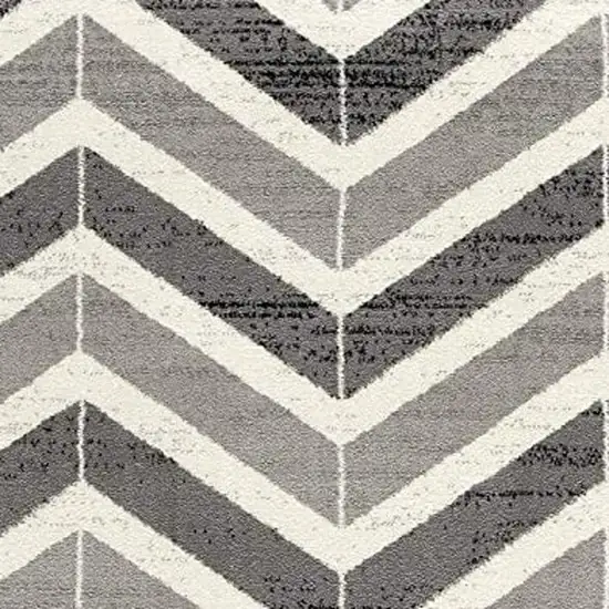 Gray Chevron Power Loom Area Rug Photo 9