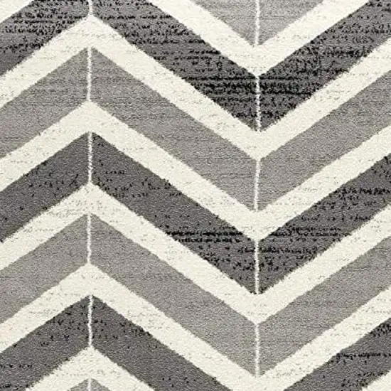 Gray Chevron Dhurrie Area Rug Photo 4