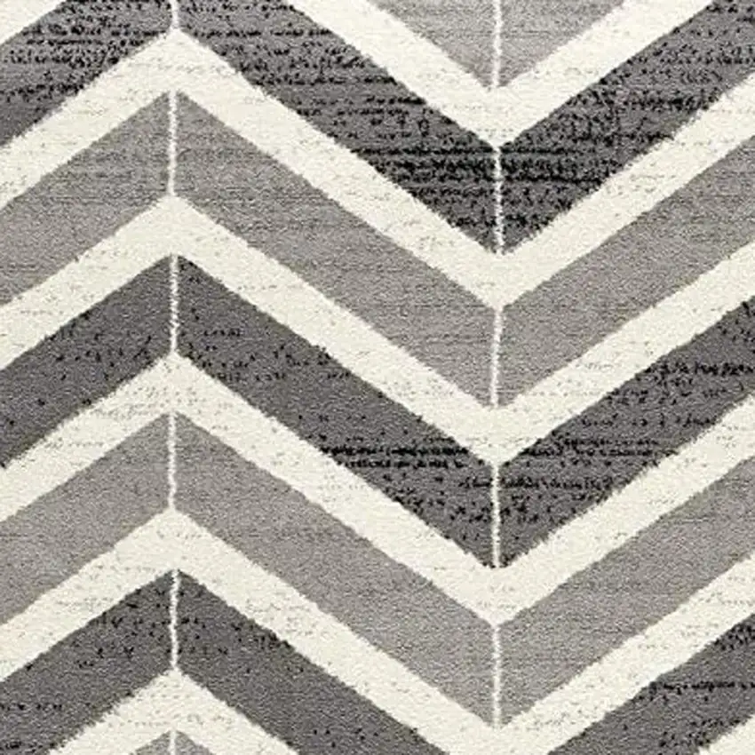 Gray Chevron Dhurrie Area Rug Photo 4
