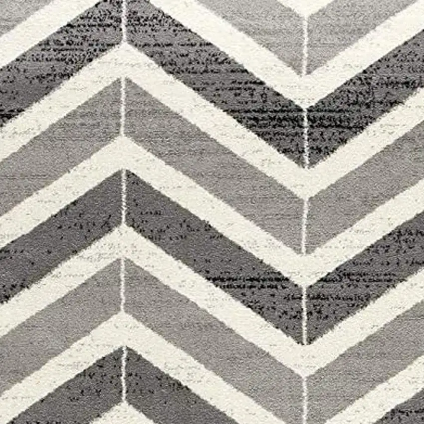 Gray Chevron Dhurrie Area Rug Photo 6