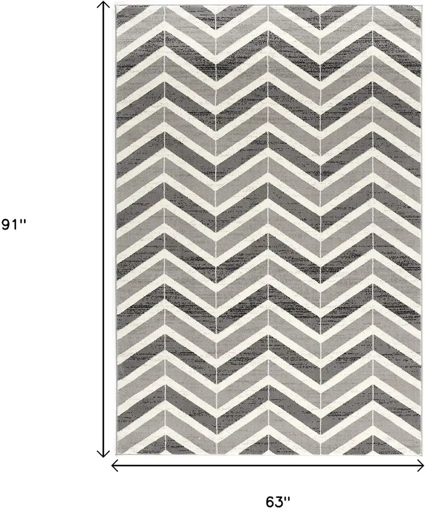 Gray Chevron Dhurrie Area Rug Photo 3