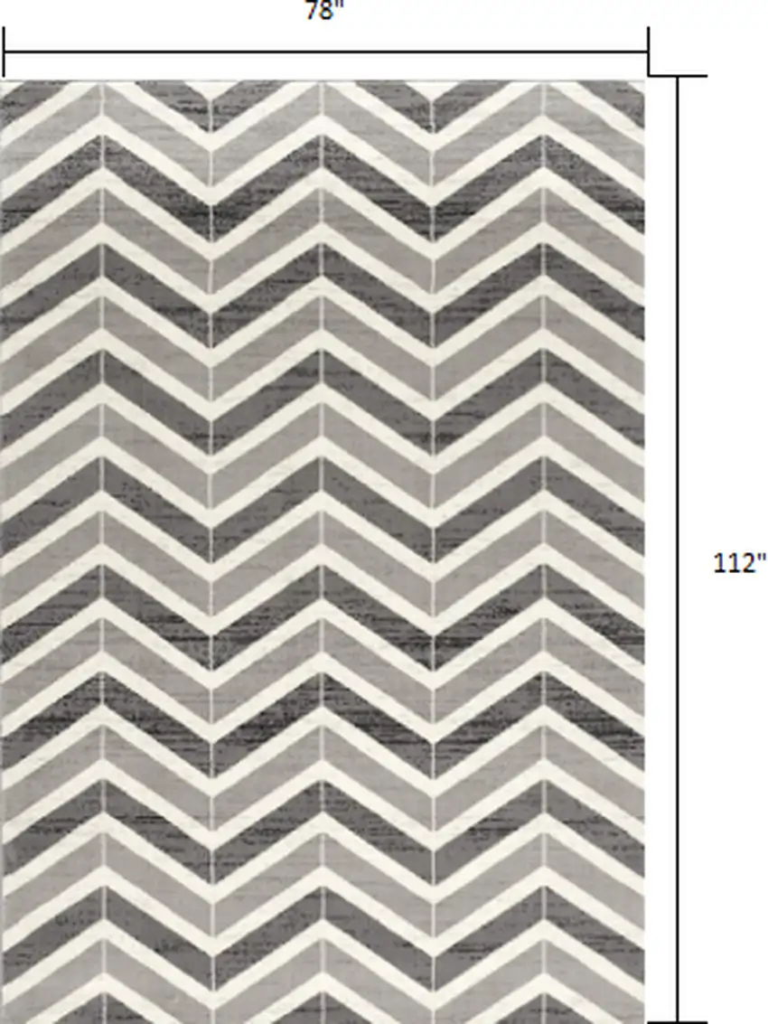 Gray Distressed Chevron Area Rug Photo 2
