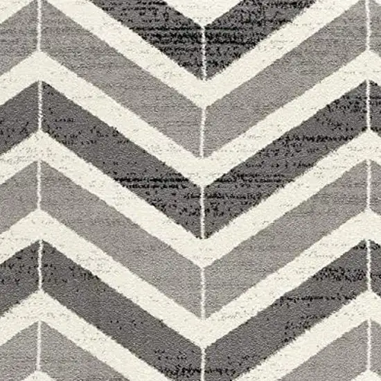 Gray Chevron Dhurrie Area Rug Photo 4