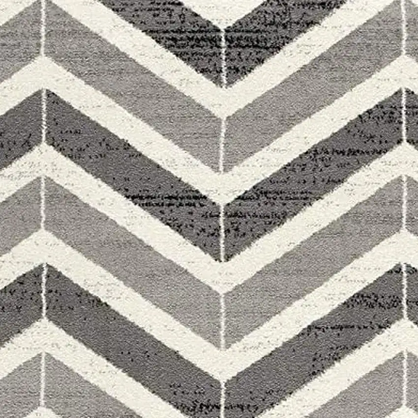 Gray Chevron Dhurrie Area Rug Photo 4