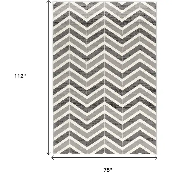 Gray Chevron Dhurrie Area Rug Photo 3