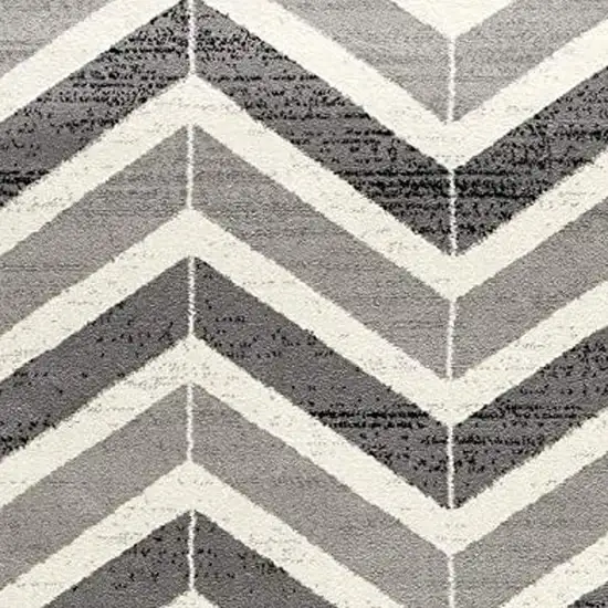 Gray Chevron Dhurrie Area Rug Photo 9