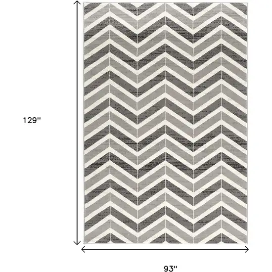 Gray Chevron Dhurrie Area Rug Photo 3