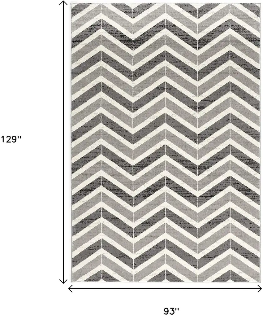 Gray Chevron Dhurrie Area Rug Photo 3