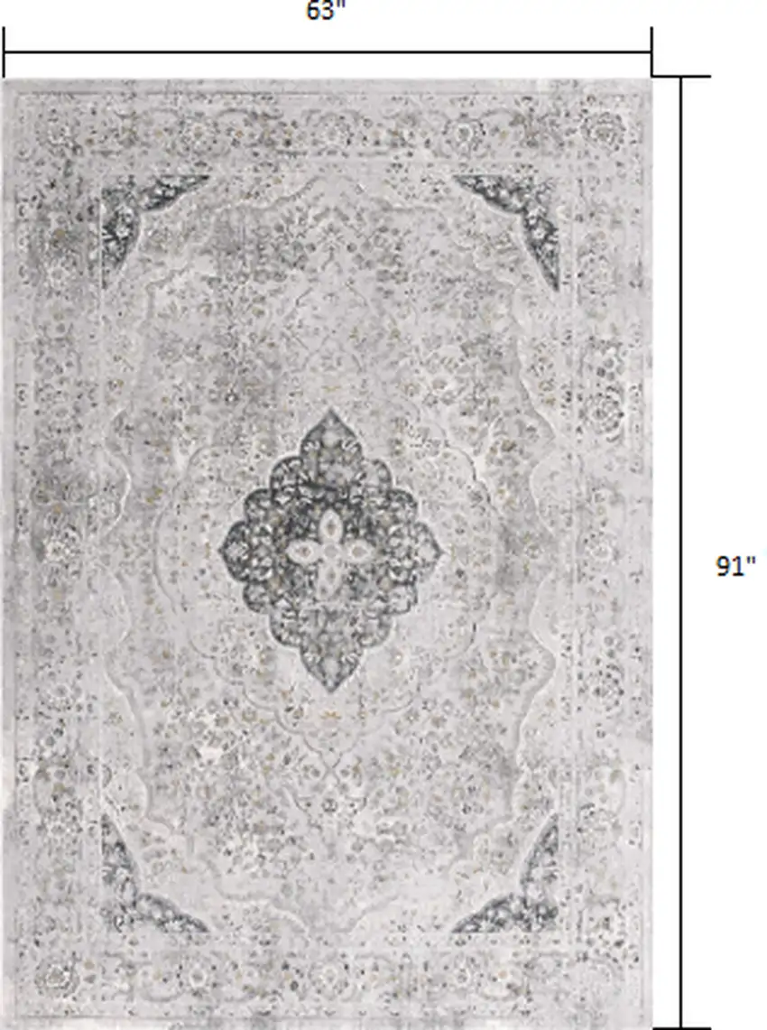 Gray Distressed Decorative Area Rug Photo 1