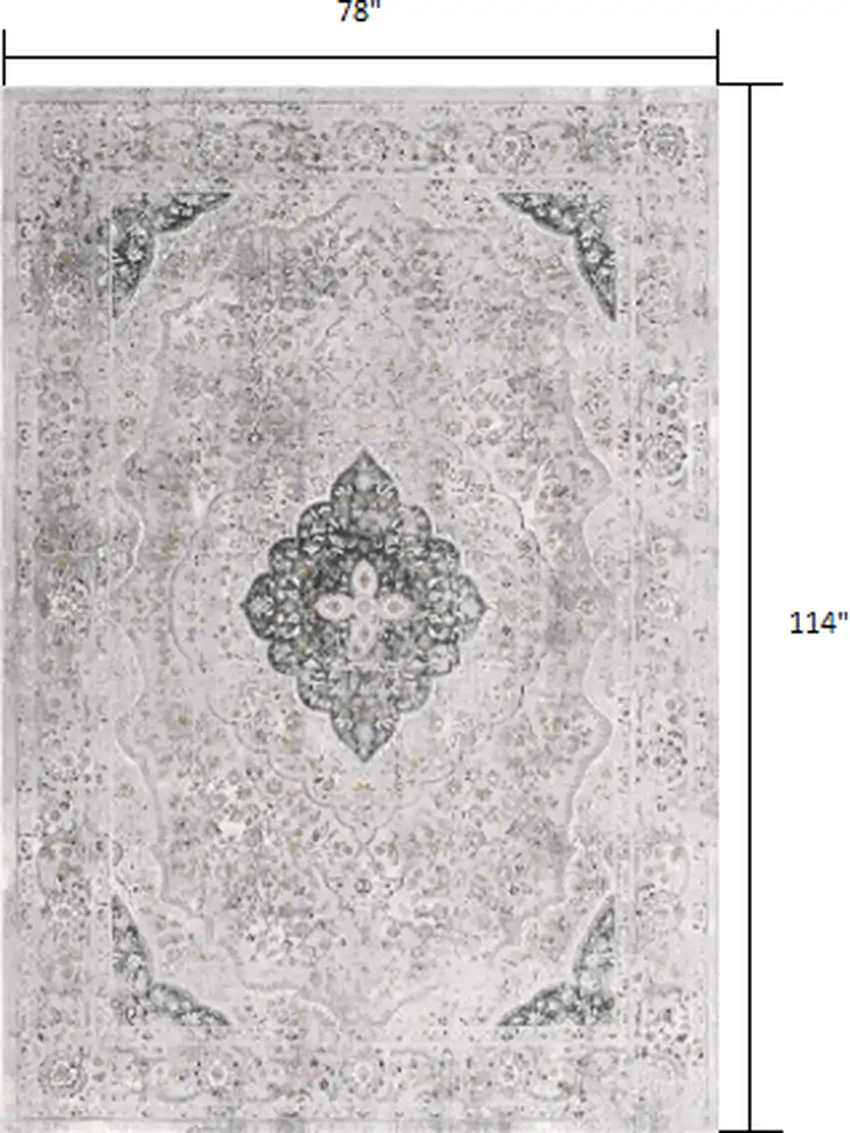 Gray Distressed Decorative Area Rug Photo 1