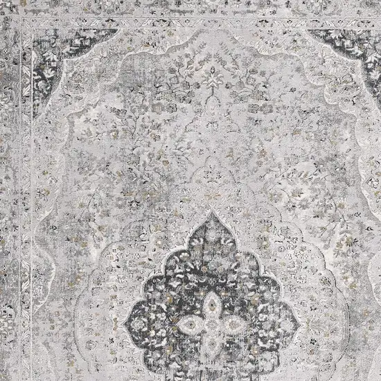 Gray Distressed Decorative Area Rug Photo 2