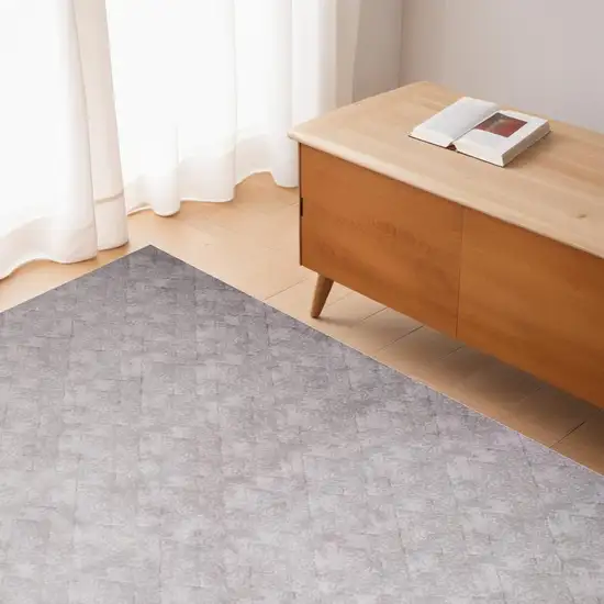 Gray Distressed Diamonds Area Rug Photo 1