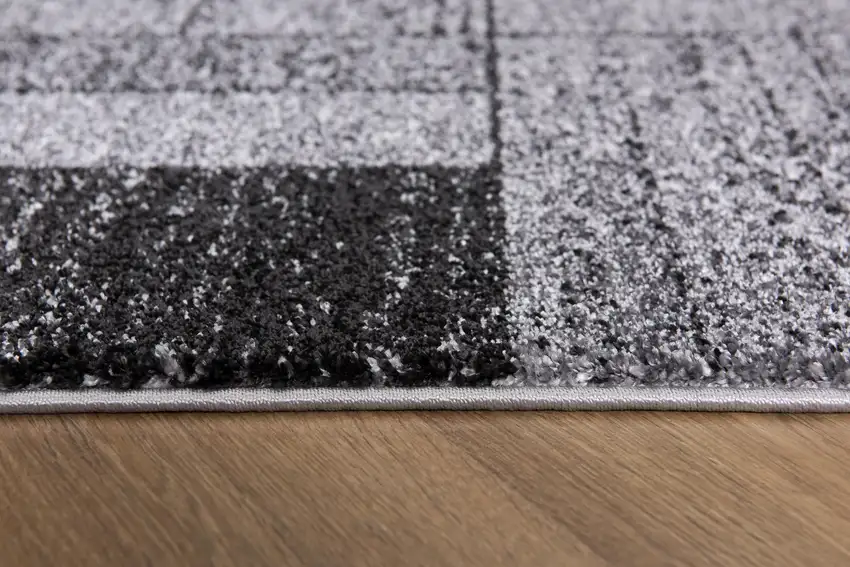 Gray Distressed Geometric Area Rug Photo 9