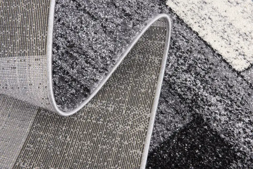 Gray Distressed Geometric Area Rug Photo 7