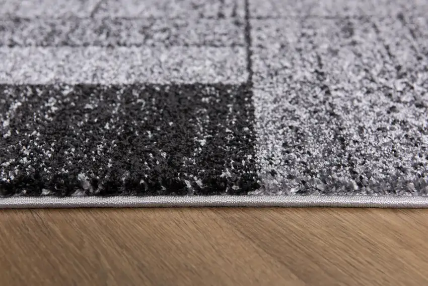 Gray Distressed Geometric Area Rug Photo 9
