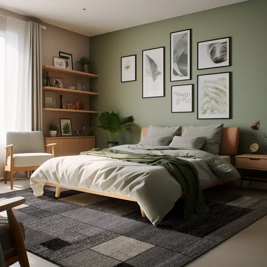 Gray Distressed Geometric Area Rug Photo 7