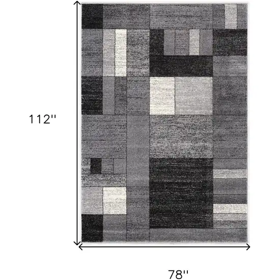 Gray Distressed Geometric Area Rug Photo 3