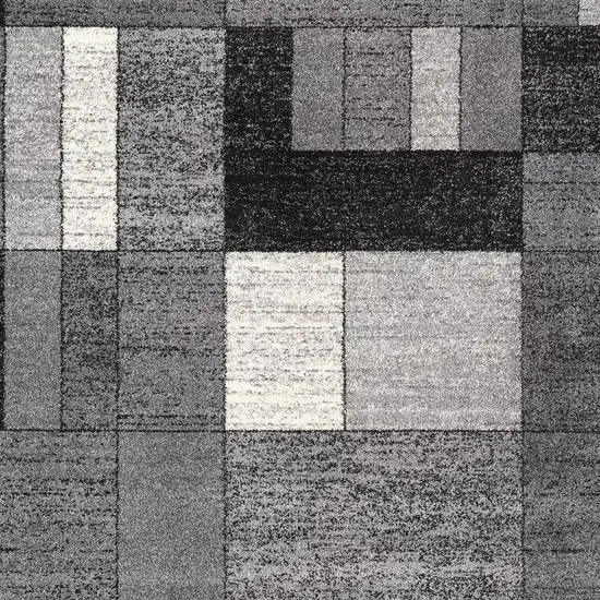 Gray Distressed Geometric Area Rug Photo 8