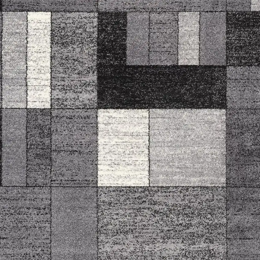 Gray Distressed Geometric Area Rug Photo 8