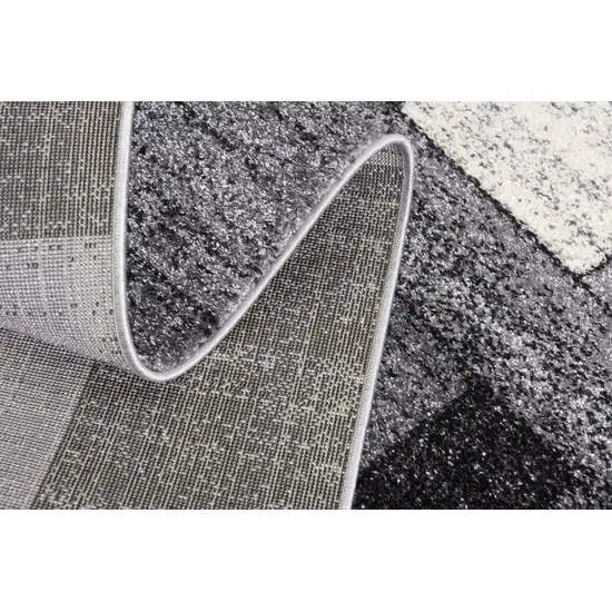 Gray Distressed Geometric Area Rug Photo 5