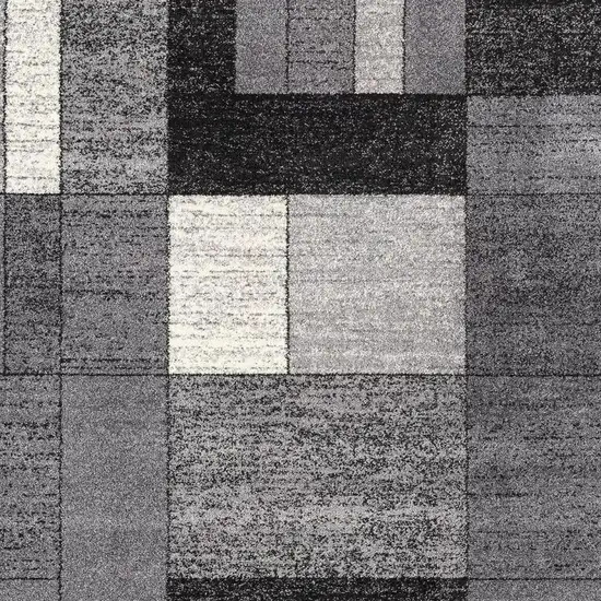 Gray Distressed Geometric Area Rug Photo 4