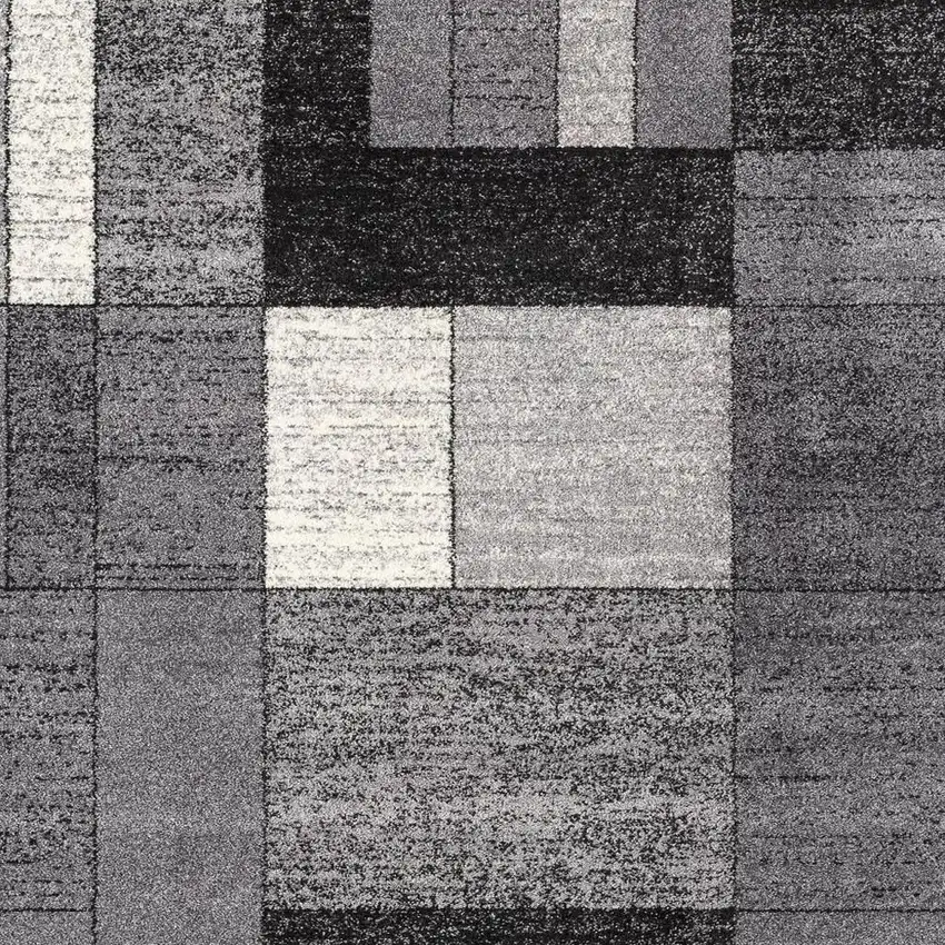 Gray Distressed Geometric Area Rug Photo 4