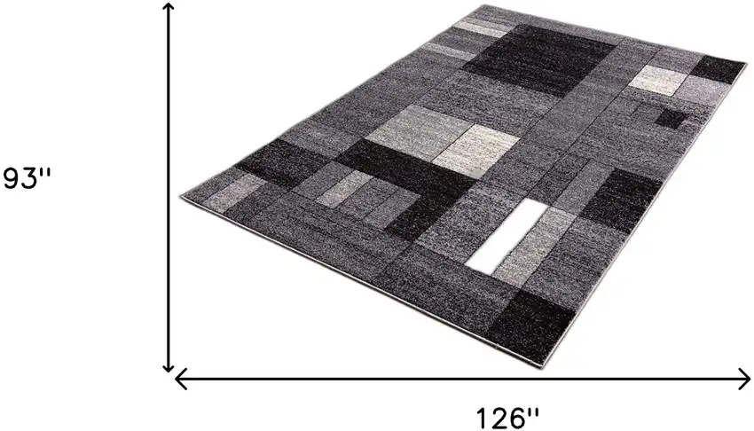Gray Distressed Geometric Area Rug Photo 8
