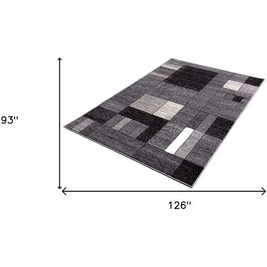 Gray Distressed Geometric Area Rug Photo 8